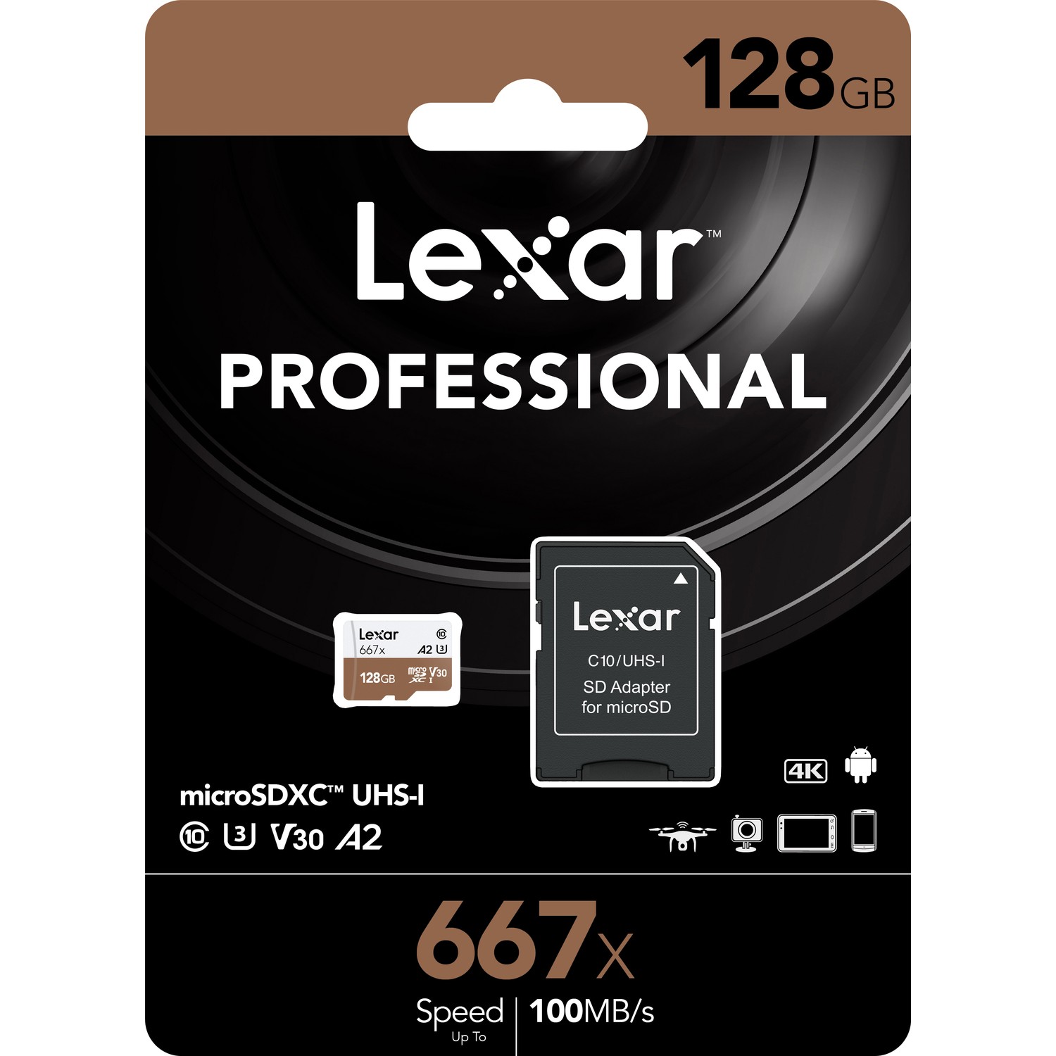 Lexar 128 GB Professional 667x UHS-I C10 U3 V30 A2 Micro SD Kart
