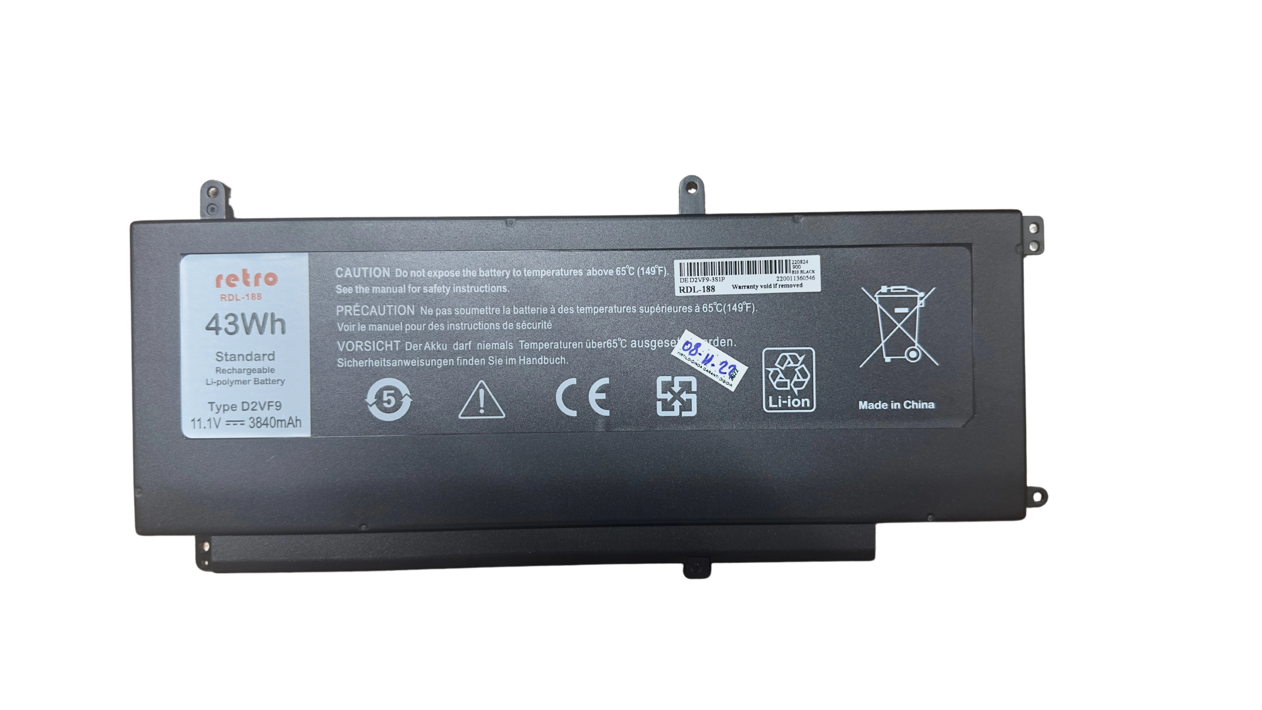 Dell Inspiron 7547, 7548, D2VF9, PXR51 Notebook Bataryası Pili