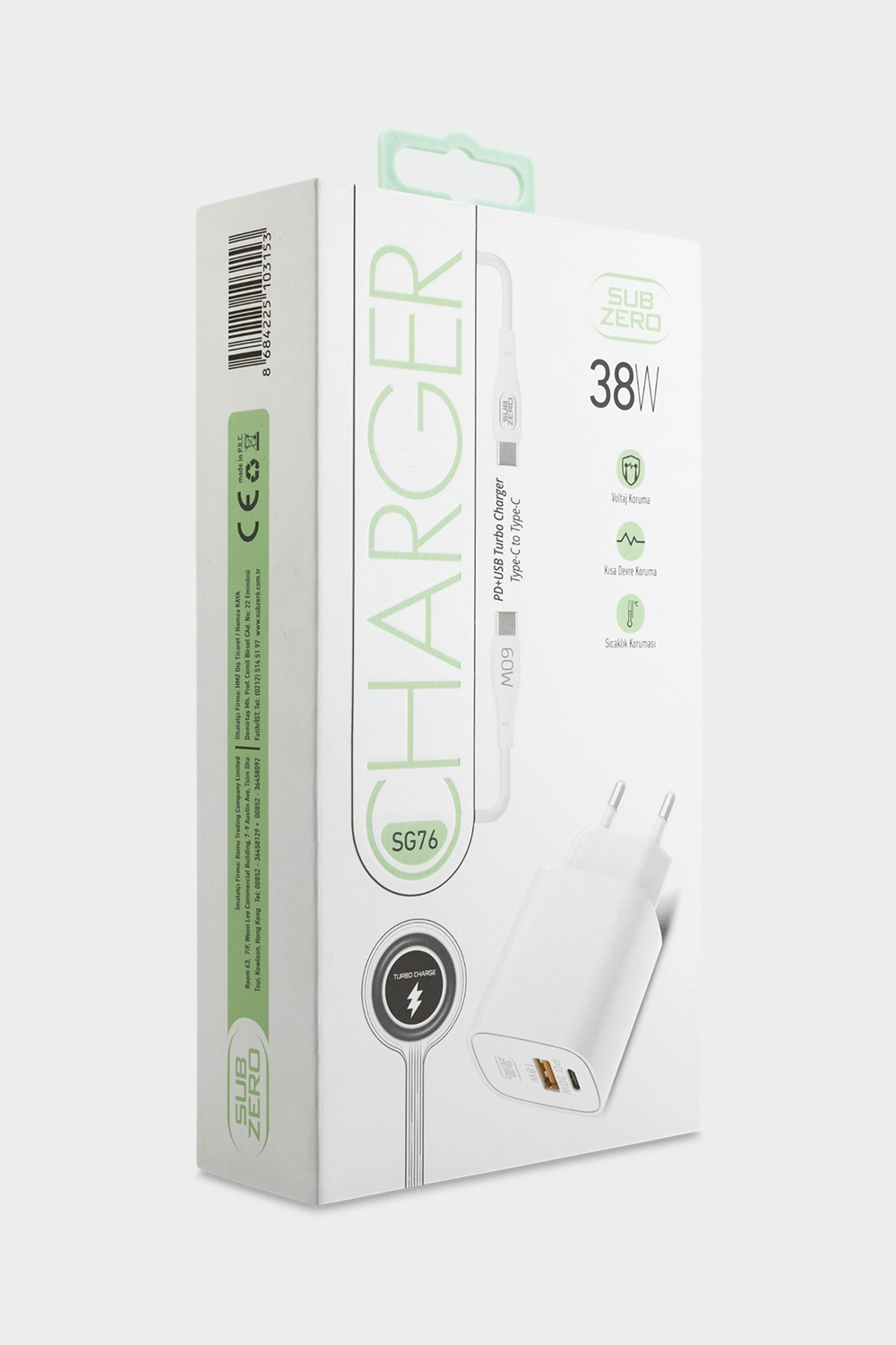 Subzero SG76 38W Usb/pd Girişili Type-C Turbo Şarj Aleti