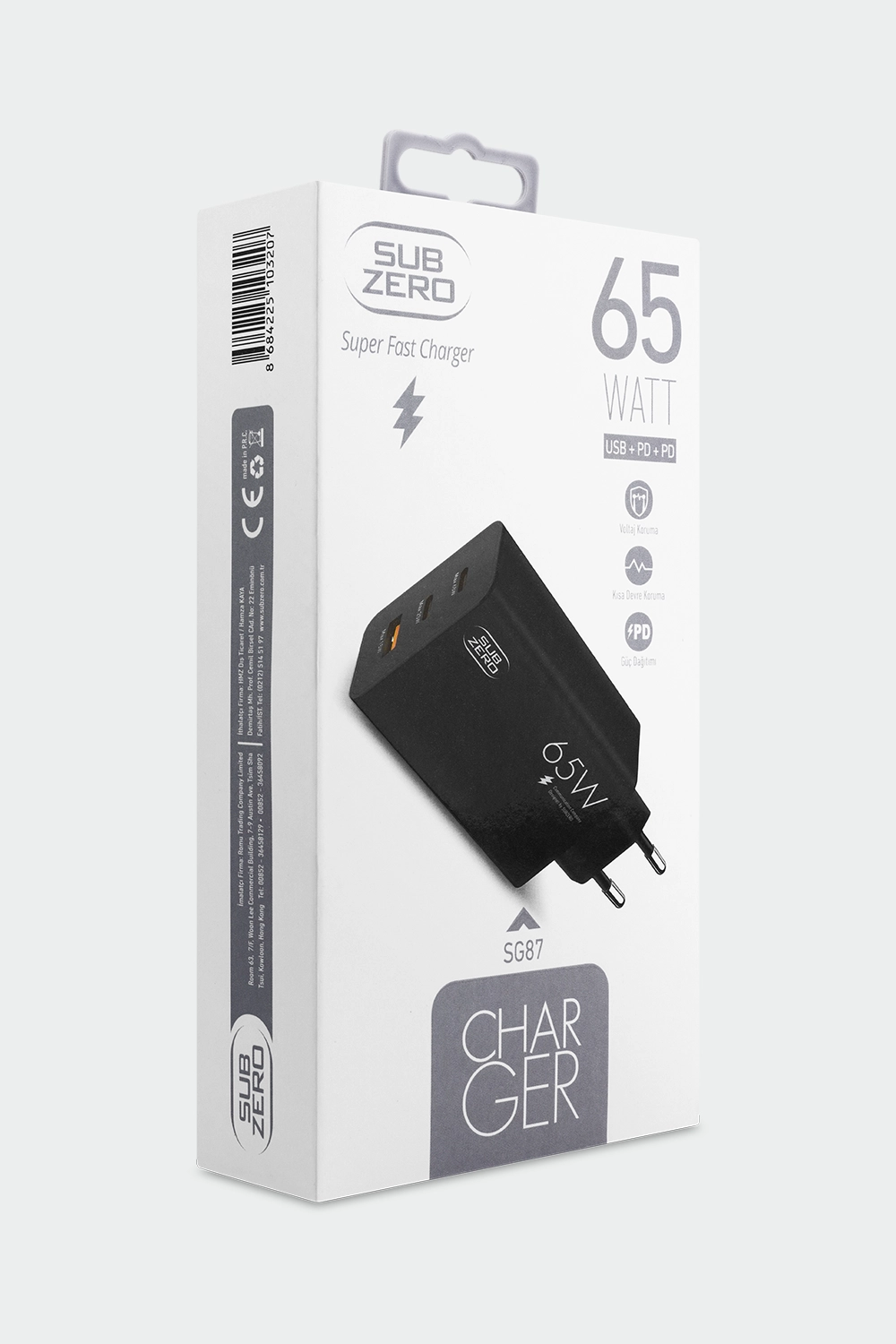 Subzero SG87 65 W Hızlı Şarj Adaptörü