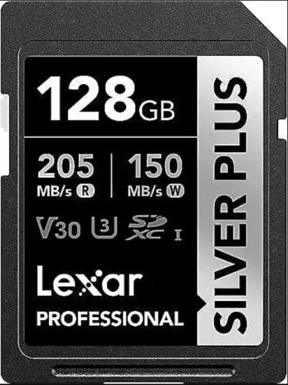 Lexar Silver Plus 128GB V30 U3 A2 microSD Kart